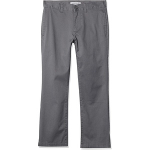 Amazon Essentials Toddler Boys’ School Uniform Straight-Fit Flat-Front Chino Pants with Adjustable Elastic Waist, Multipack(Grey)