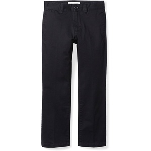 Amazon Essentials Toddler Boys’ School Uniform Straight-Fit Flat-Front Chino Pants with Adjustable Elastic Waist, Multipack(Jet Black)