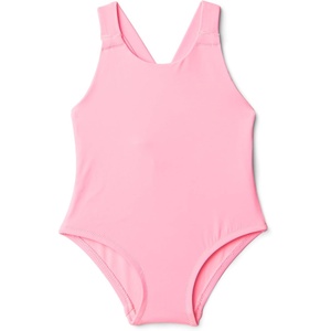 Amazon Essentials x Sofia Grainge Toddlers and Baby Girls’ One-Piece Swimsuit with Crisscross Straps, Ruffle Detail(Bright Pink)