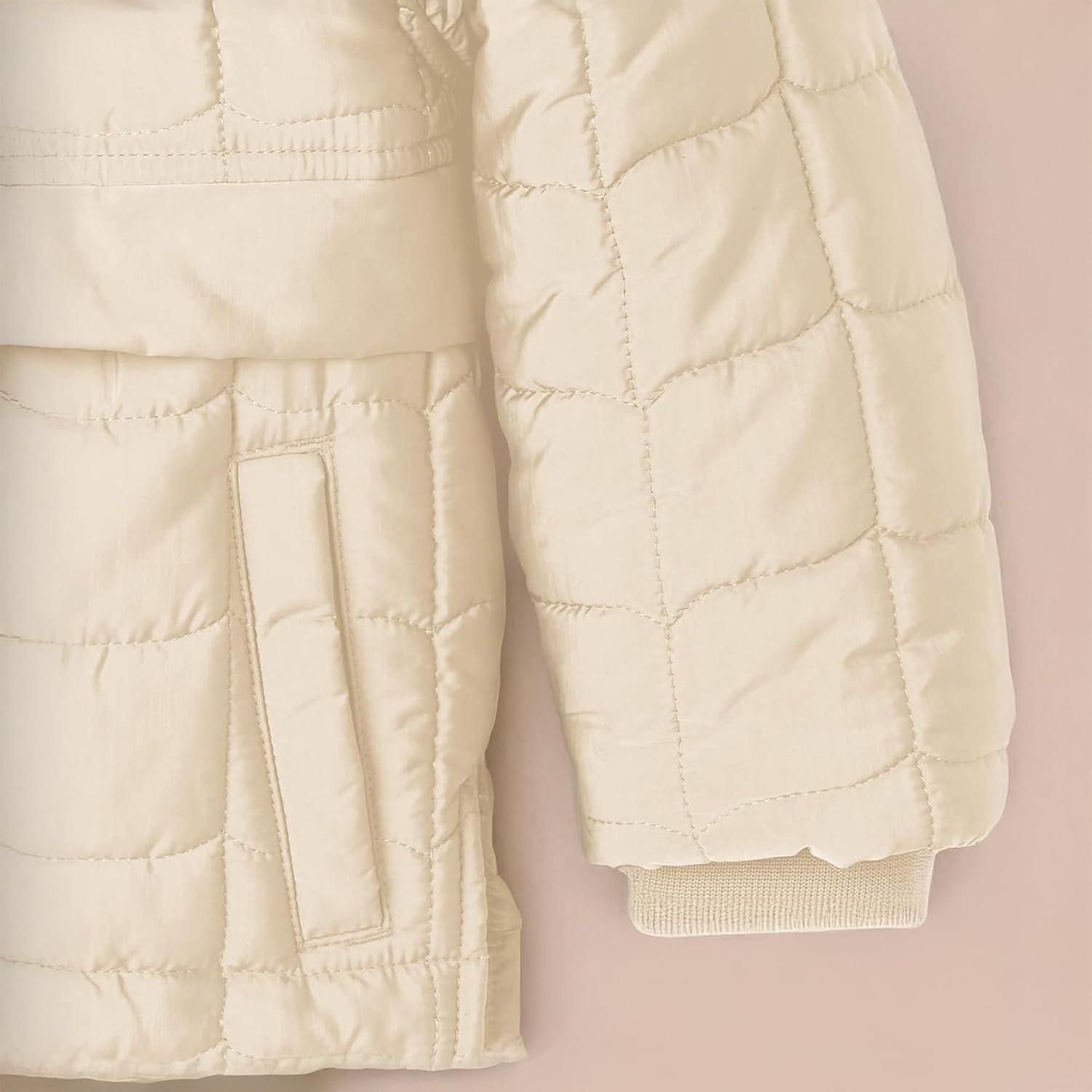 image:imageAmazon Essentials Boys and Toddlers Quilted Pullover JacketTan
