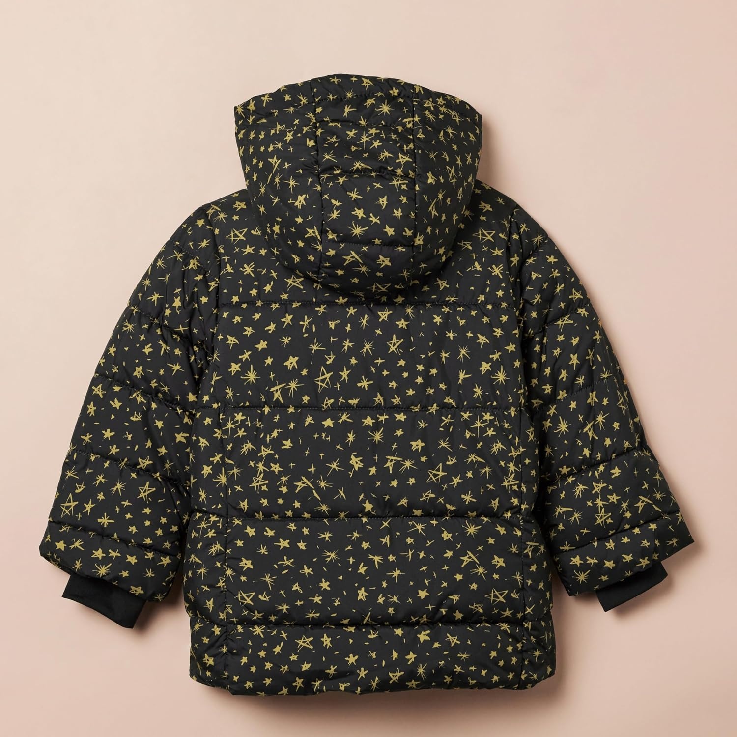 image:imageAmazon Essentials Girls and Toddlers Heavyweight Hooded Puffer Coat WaterResistantBlack Stars