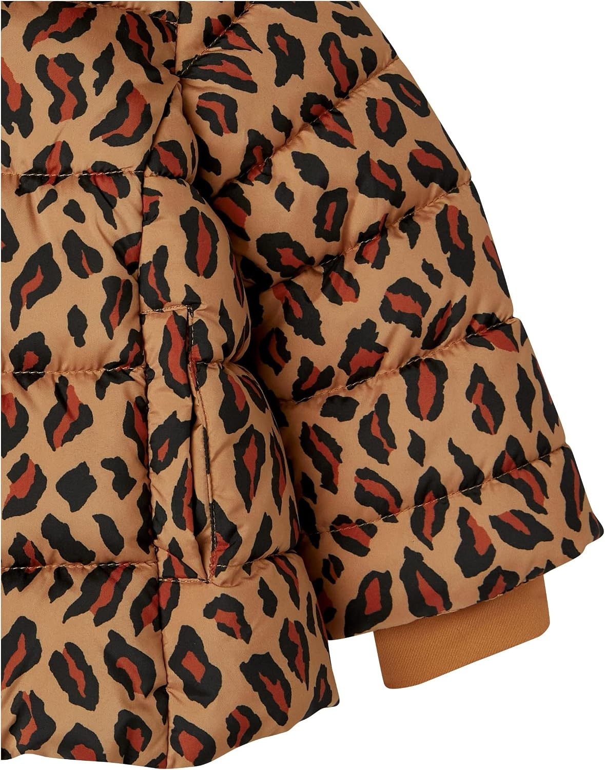 image:imageAmazon Essentials Girls and Toddlers Heavyweight Hooded Puffer Coat WaterResistantCamel Cheetah Print