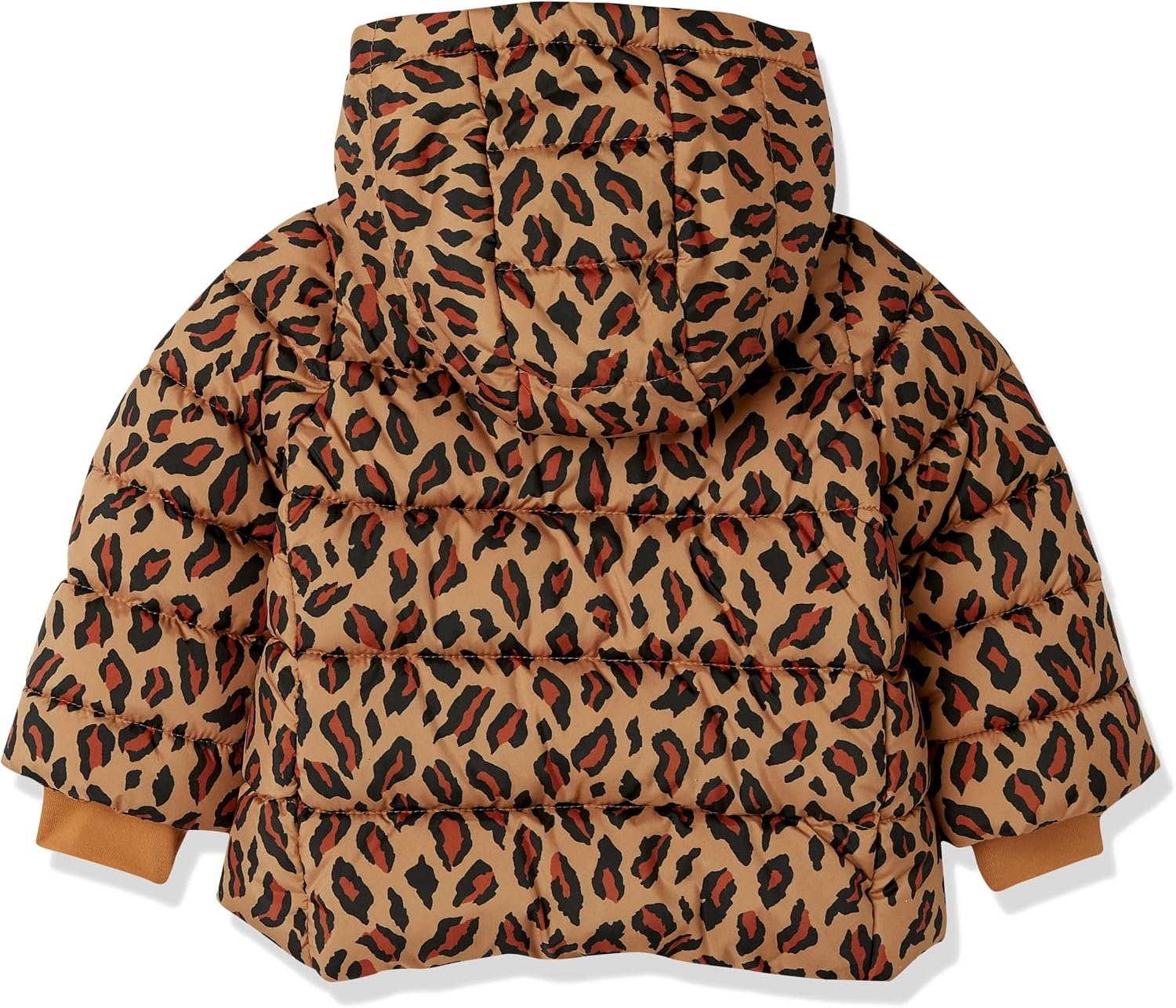 image:imageAmazon Essentials Girls and Toddlers Heavyweight Hooded Puffer Coat WaterResistantCamel Cheetah Print
