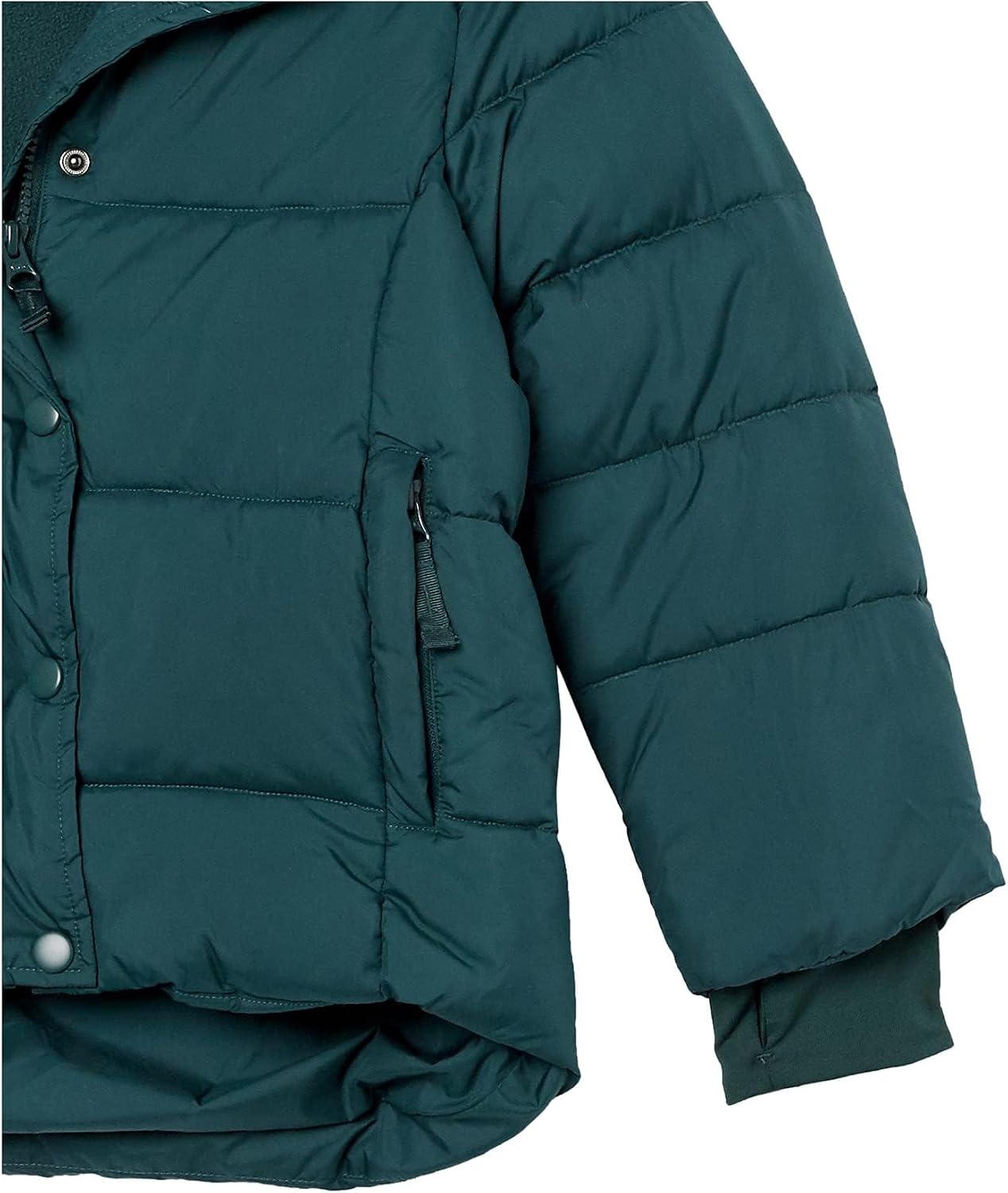 image:imageAmazon Essentials Girls and Toddlers Heavyweight Hooded Puffer Coat WaterResistantDark Green