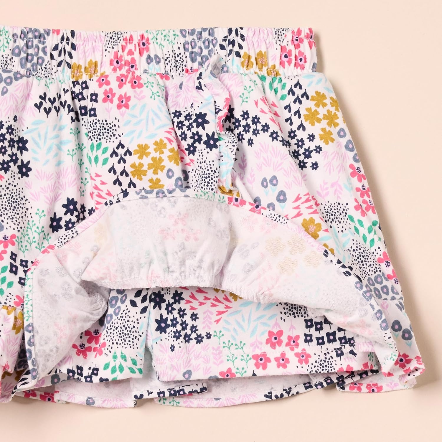 image:imageAmazon Essentials Girls and Toddlers Knit Skorts with Elastic Waist and Builtin Shorts Pack of 3Navy Floral