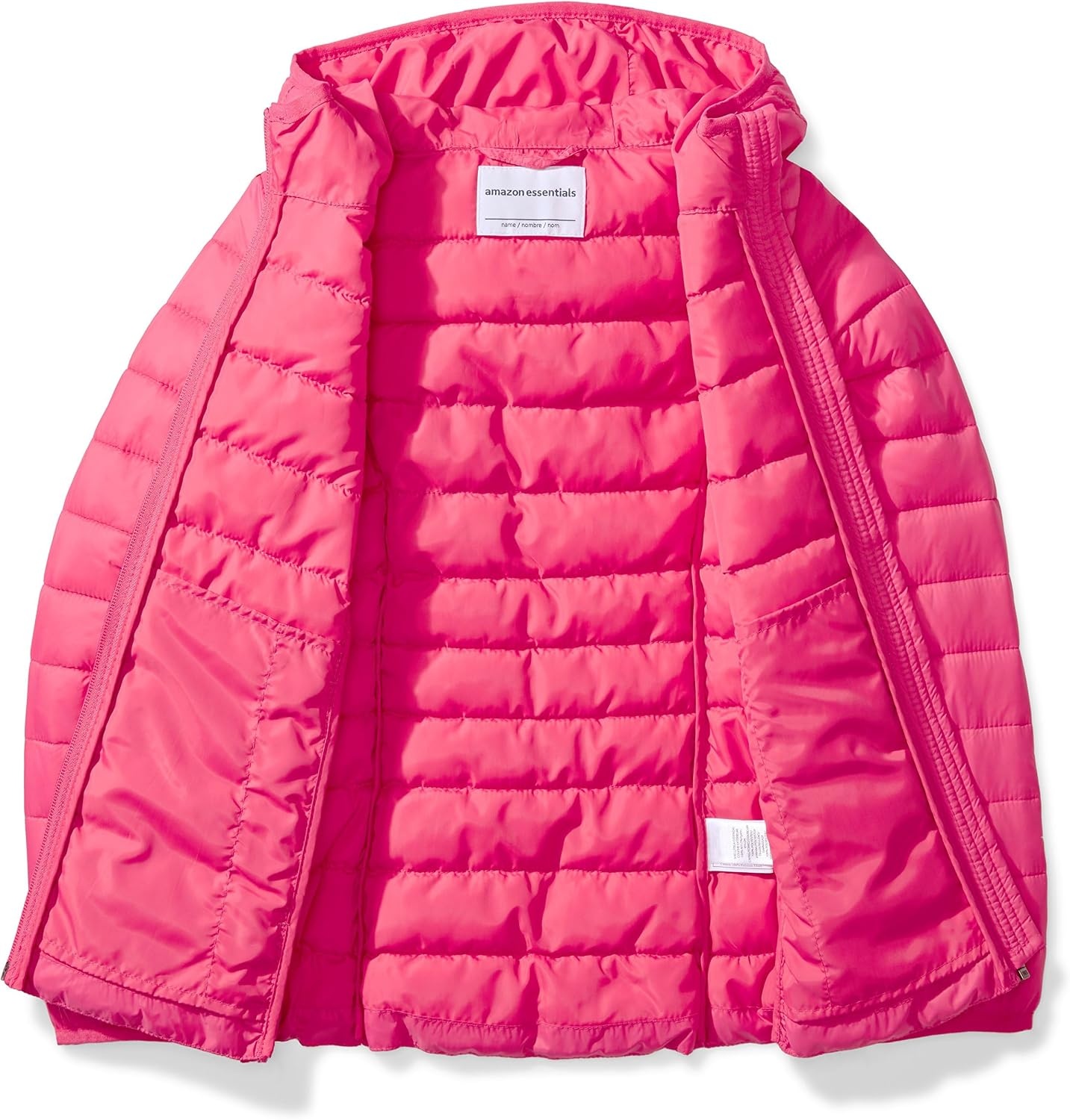 image:imageAmazon Essentials Girls and Toddlers Lightweight WaterResistant Packable Hooded Puffer JacketDark Pink