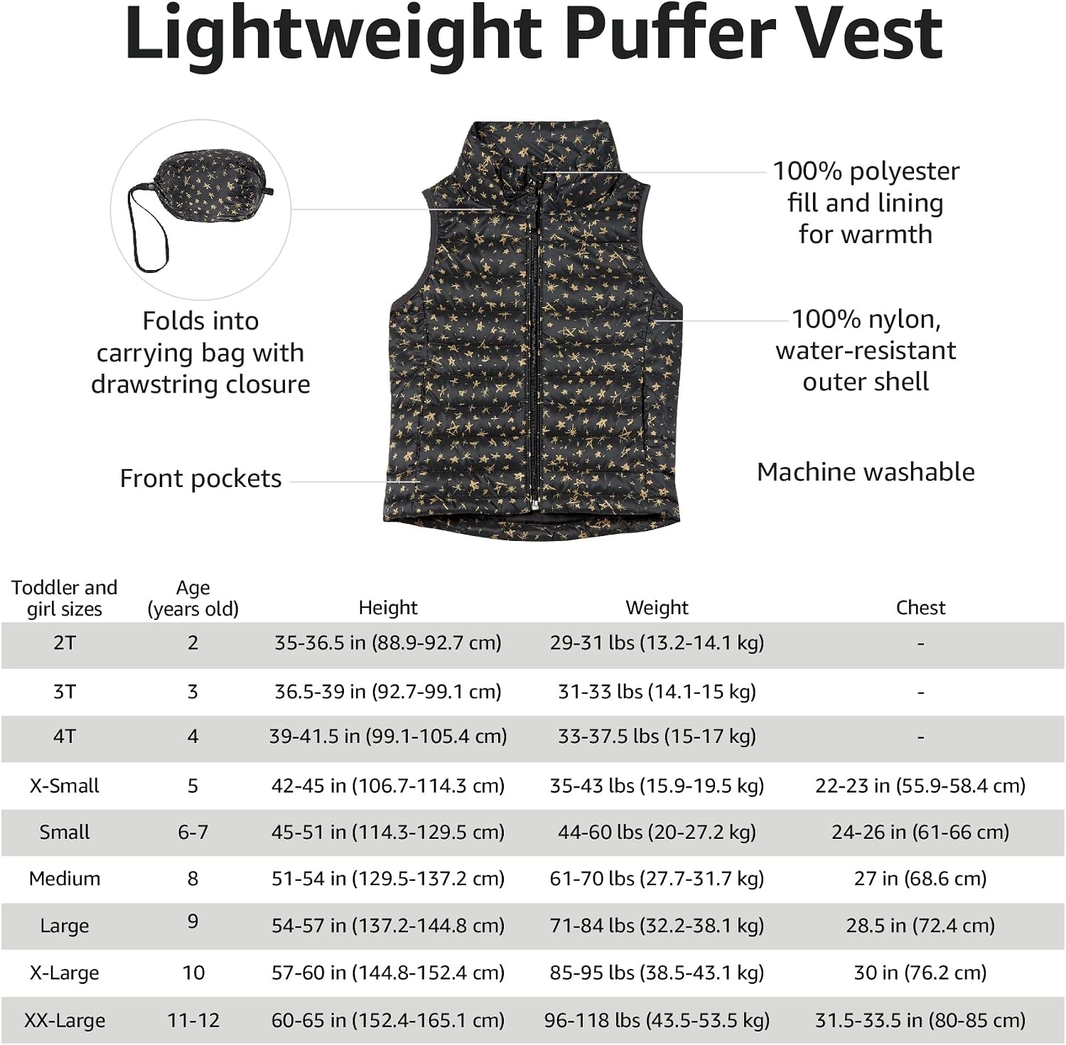 image:imageAmazon Essentials Girls and Toddlers Lightweight WaterResistant Packable Puffer VestNeon Pink