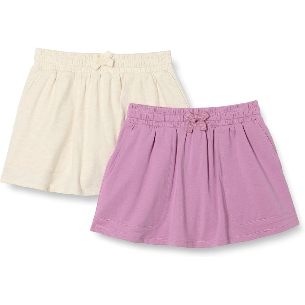 image:imageAmazon Essentials Girls Cotton Stretch Jersey Patch Pocket Skort with PocketsOatmeal HeatherMauve