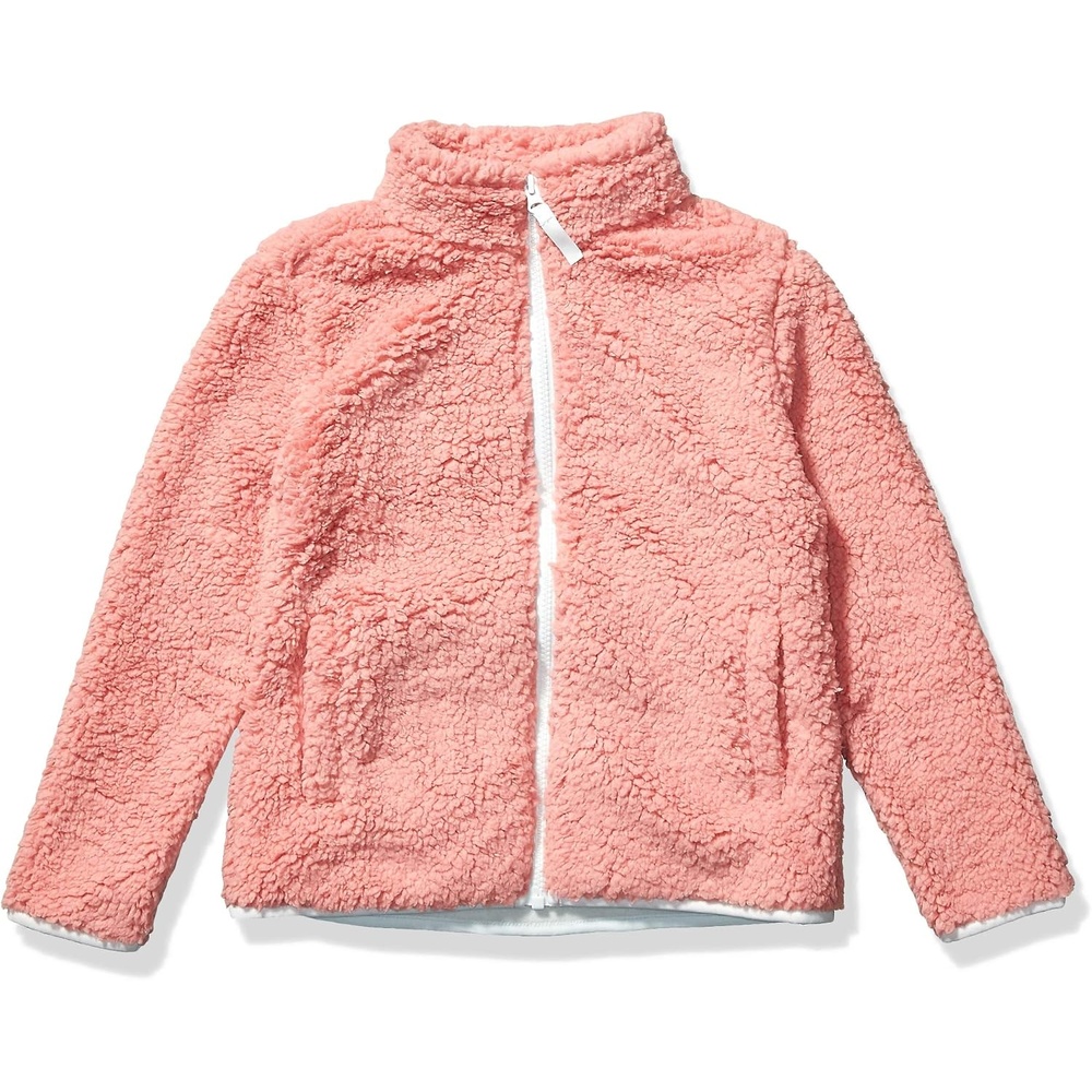 image:imageAmazon Essentials Girls Faux Sherpa Fleece FullZip Jacket LinedMauve