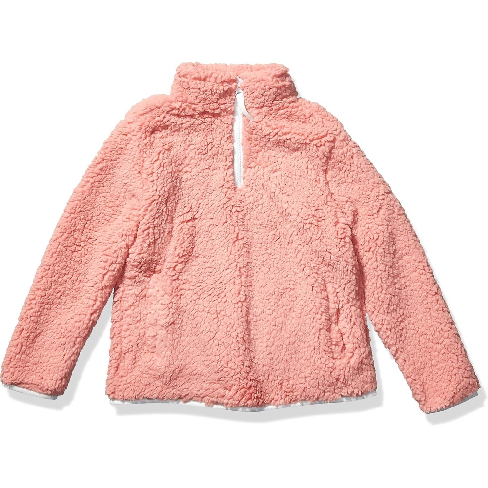 image:imageAmazon Essentials Girls Long Sleeve Sherpa Fleece QuarterZip Pullover Jacket InsulatedMauve