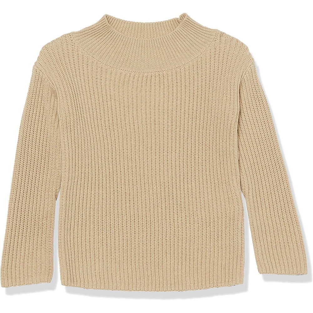 image:imageAmazon Essentials Girls Modern WideNeck Pullover SweaterTan
