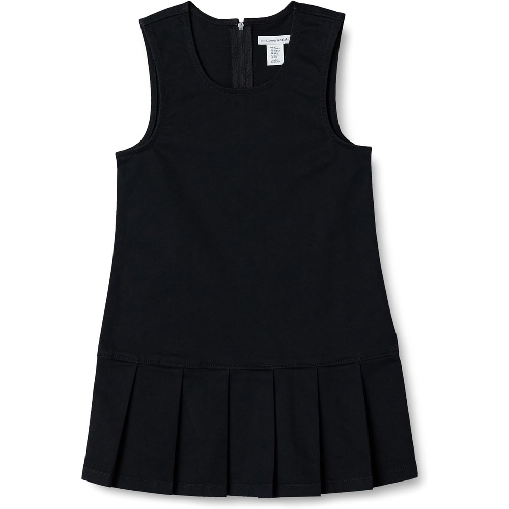 image:imageAmazon Essentials Girls Pleated Hem DressBlack