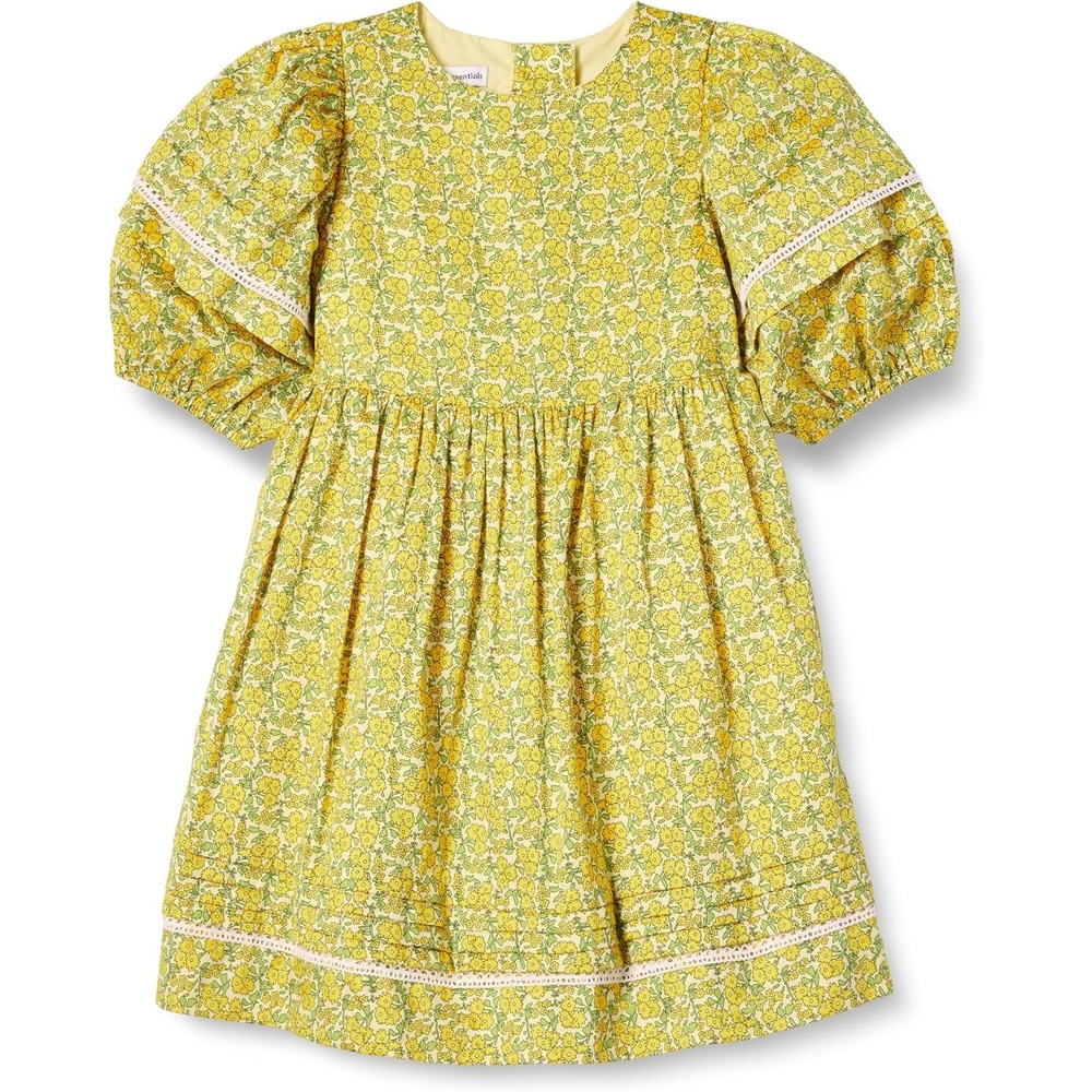 image:imageAmazon Essentials Girls and Toddlers 100 Cotton PuffSleeve Fit amp Flare DressLemon Posey Floral