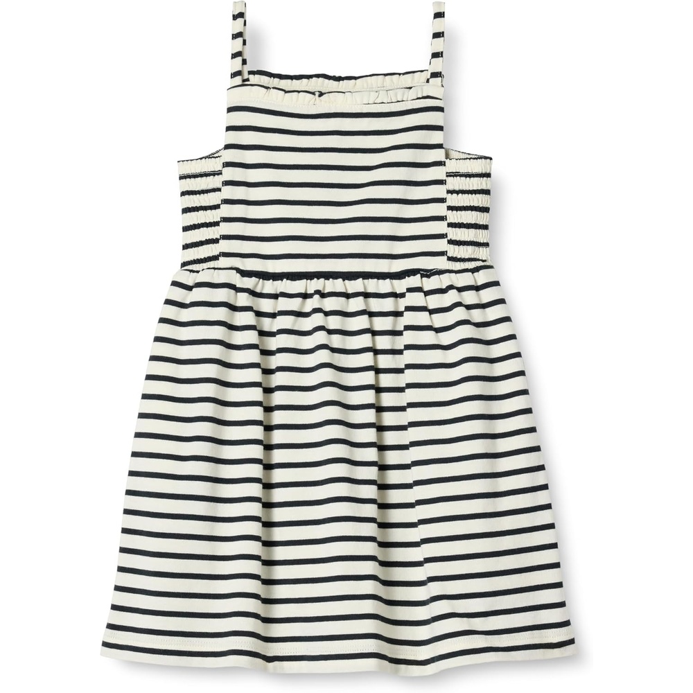 image:imageAmazon Essentials Girls and Toddlers Cotton Strappy Midi DressEcru Black French Stripe
