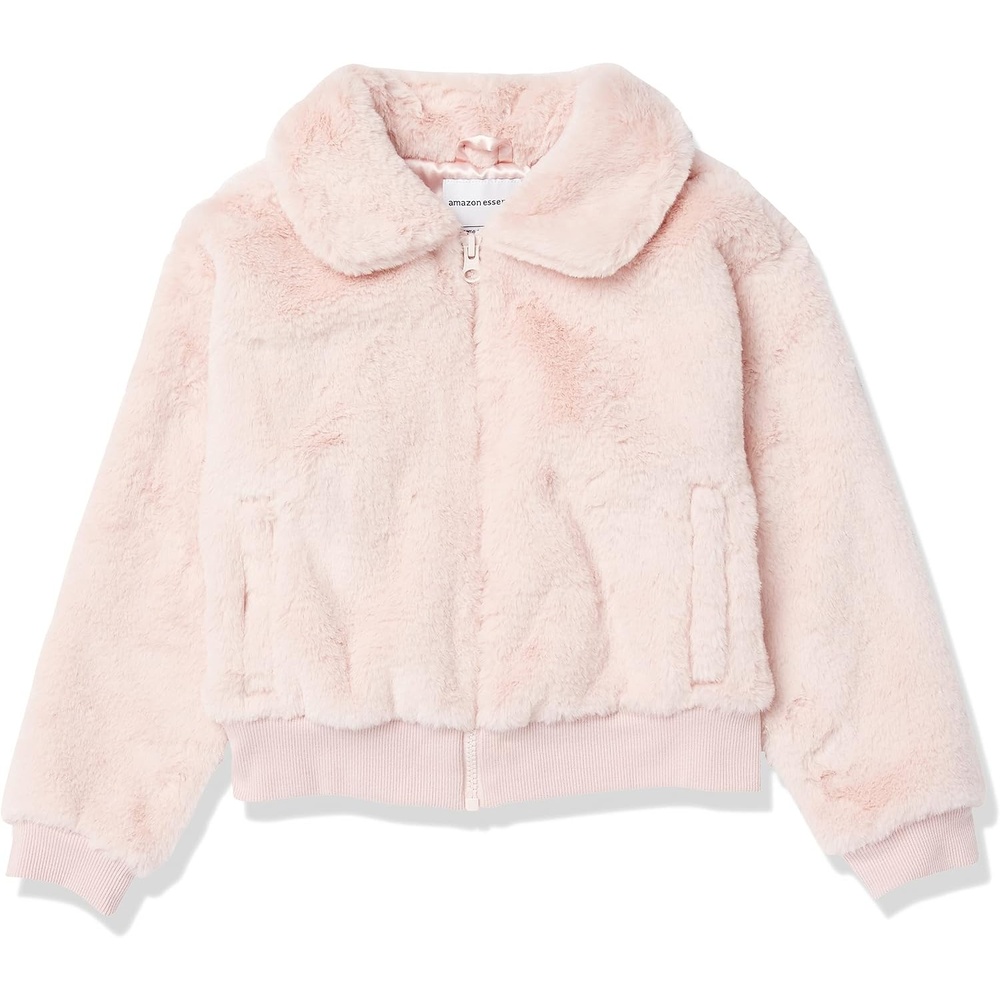 image:imageAmazon Essentials Girls and Toddlers Cropped Faux Fur Jacket OuterwearMauve
