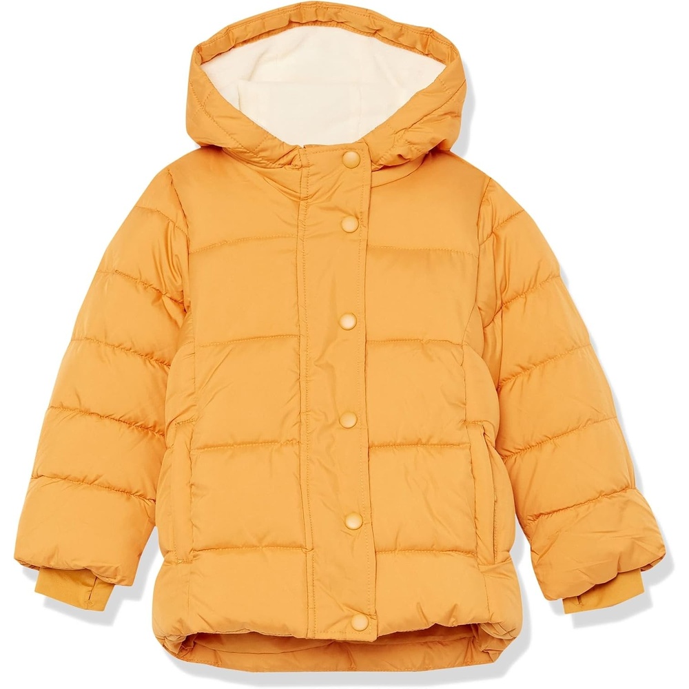 image:imageAmazon Essentials Girls and Toddlers Heavyweight Hooded Puffer Coat WaterResistantGolden Yellow