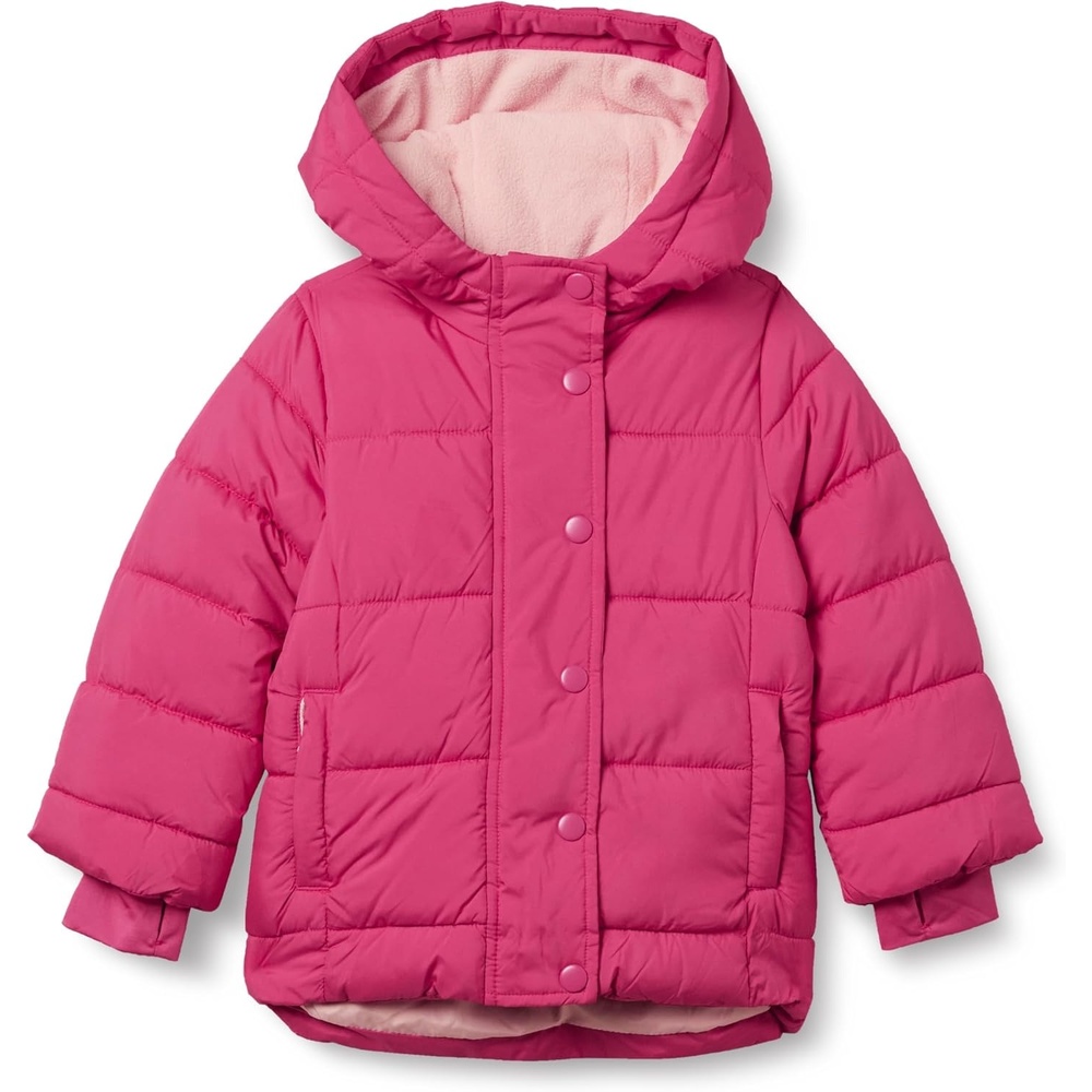 image:imageAmazon Essentials Girls and Toddlers Heavyweight Hooded Puffer Coat WaterResistantPink