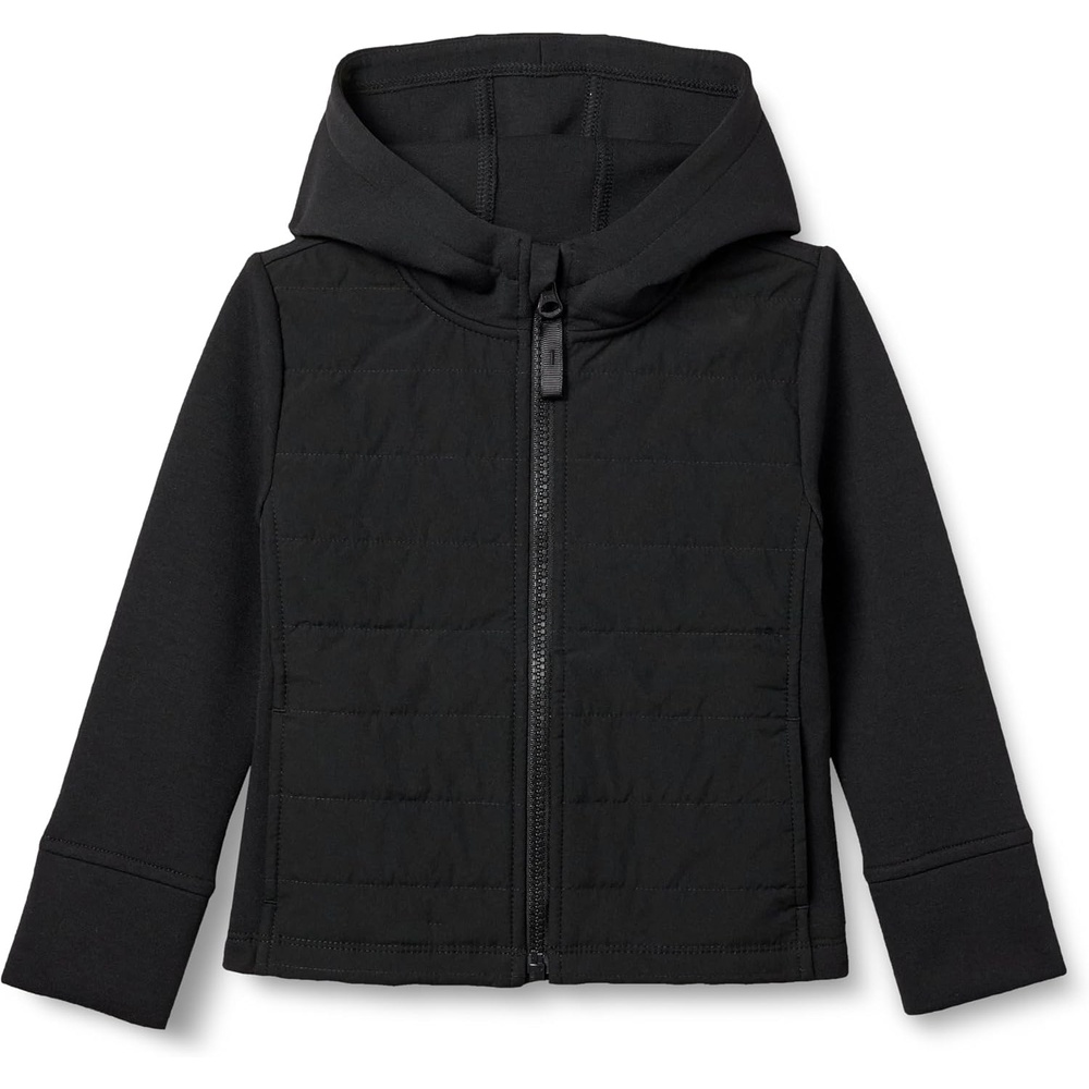 image:imageAmazon Essentials Girls and Toddlers Hooded FullZip Quilted Puffer Active Jacket with Front Pockets Long SleeveBlack