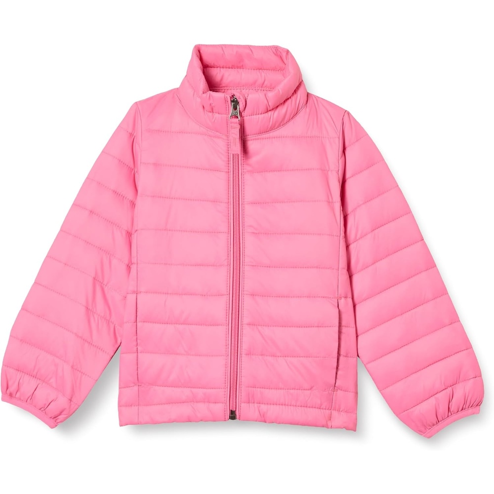 image:imageAmazon Essentials Girls and Toddlers LightWeight WaterResistant Packable Mock Puffer JacketsBright Pink
