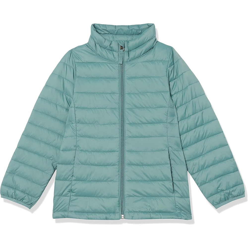 image:imageAmazon Essentials Girls and Toddlers LightWeight WaterResistant Packable Mock Puffer JacketsGreen
