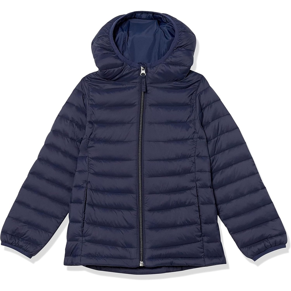 image:imageAmazon Essentials Girls and Toddlers Lightweight WaterResistant Packable Hooded Puffer JacketNavy