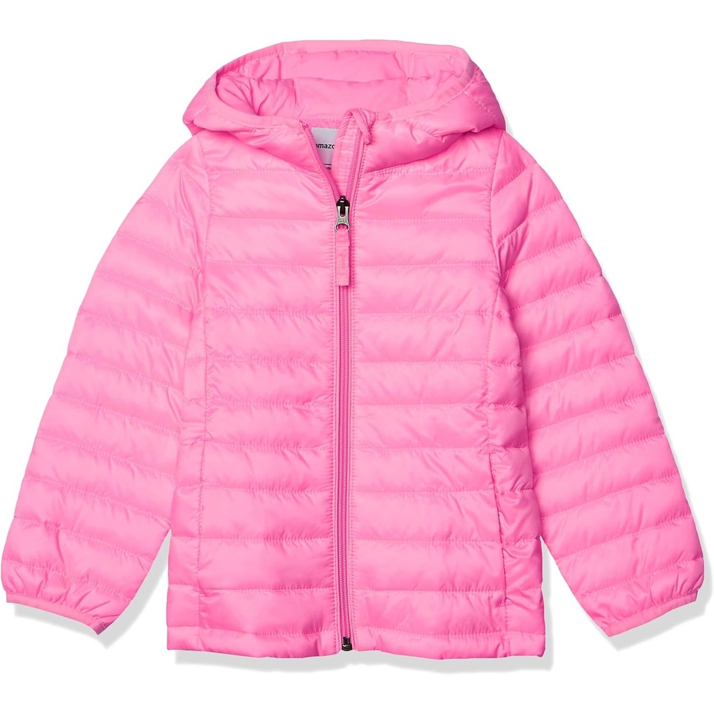 image:imageAmazon Essentials Girls and Toddlers Lightweight WaterResistant Packable Hooded Puffer JacketNeon Pink