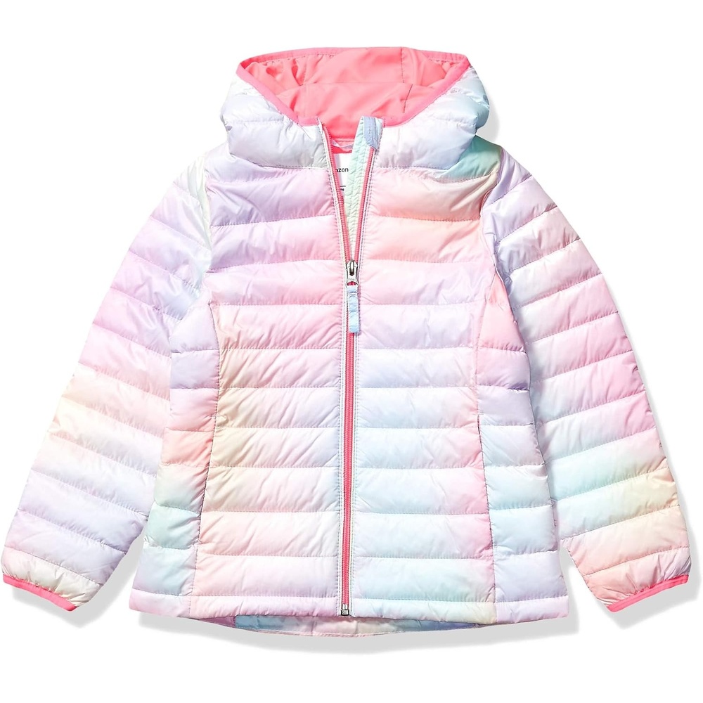 image:imageAmazon Essentials Girls and Toddlers Lightweight WaterResistant Packable Hooded Puffer JacketPink Ombre