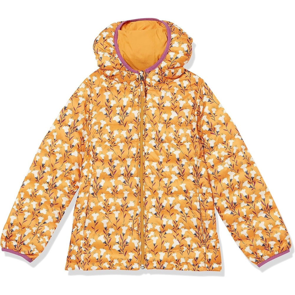 image:imageAmazon Essentials Girls and Toddlers Lightweight WaterResistant Packable Hooded Puffer JacketYellow Floral