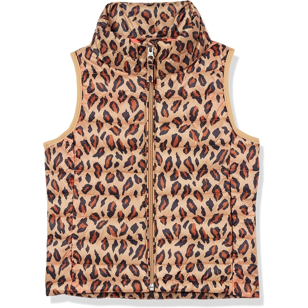image:imageAmazon Essentials Girls and Toddlers Lightweight WaterResistant Packable Puffer VestLight Rose Cheetah Print