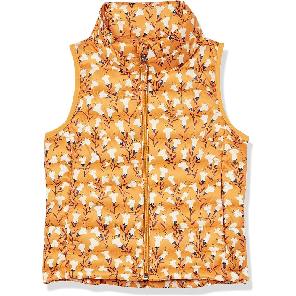 image:imageAmazon Essentials Girls and Toddlers Lightweight WaterResistant Packable Puffer VestYellow Floral