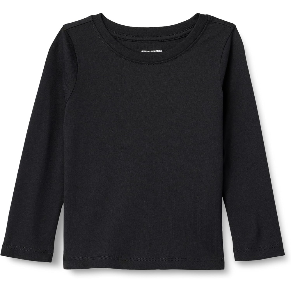 image:imageAmazon Essentials Girls and Toddlers LongSleeve Crewneck TShirts MultipacksBlack