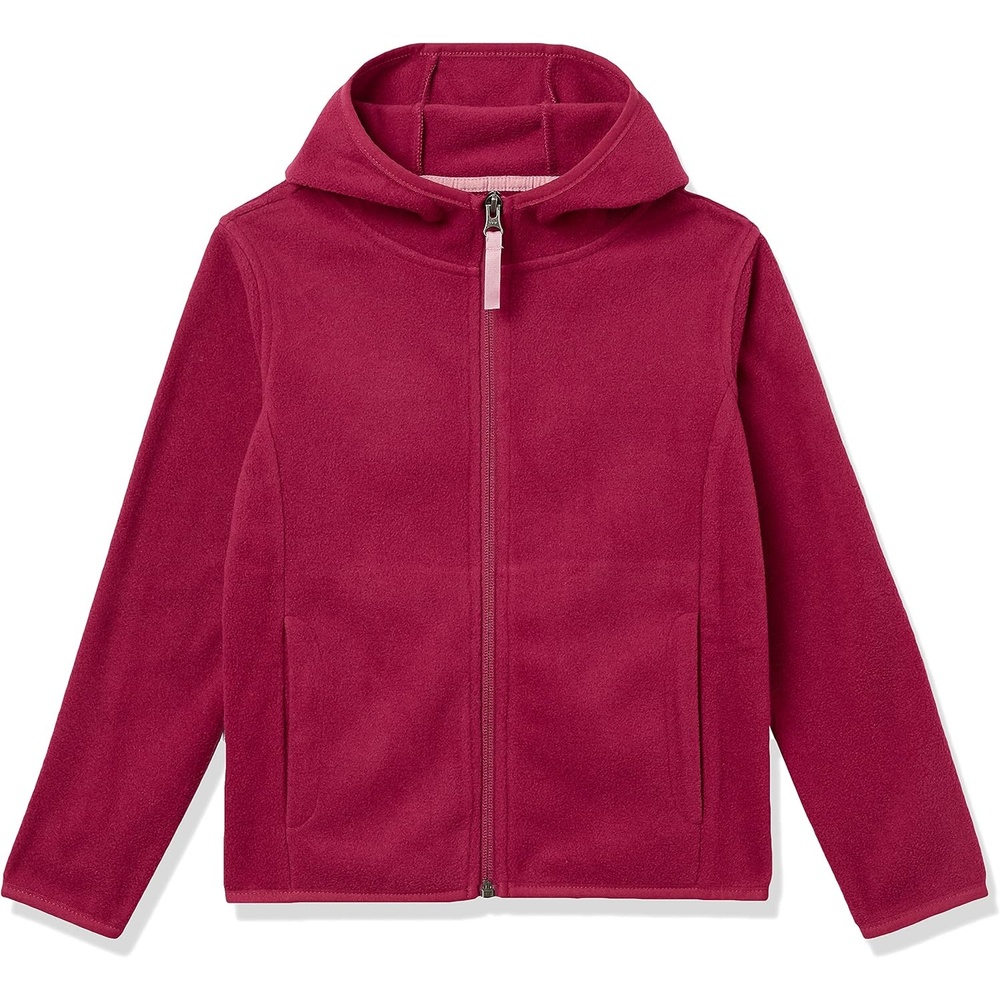 image:imageAmazon Essentials Girls and Toddlers Polar Fleece FullZip Hooded Lightweight Jacket InsulatedCranberry Red