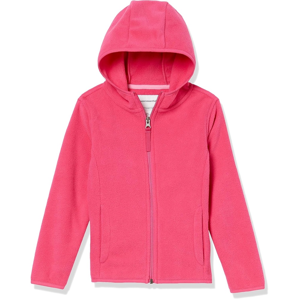 image:imageAmazon Essentials Girls and Toddlers Polar Fleece FullZip Hooded Lightweight Jacket InsulatedDark Pink
