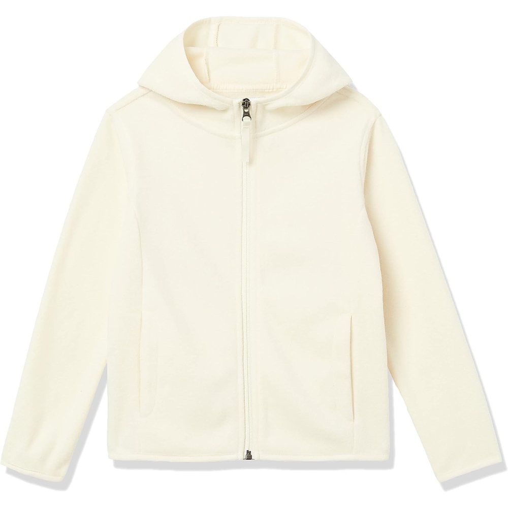 image:imageAmazon Essentials Girls and Toddlers Polar Fleece FullZip Hooded Lightweight Jacket InsulatedIvory