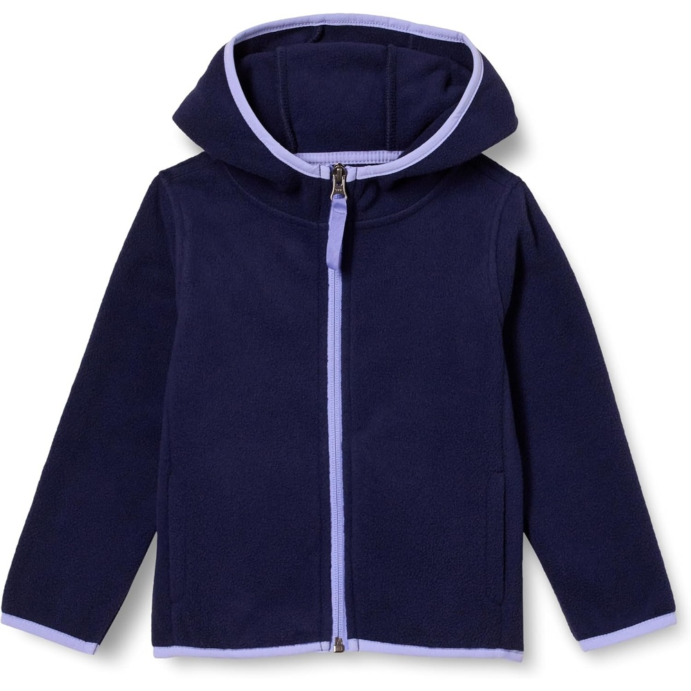 image:imageAmazon Essentials Girls and Toddlers Polar Fleece FullZip Hooded Lightweight Jacket InsulatedNavy