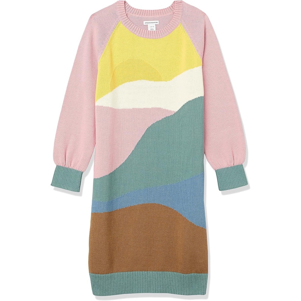 image:imageAmazon Essentials Girls and Toddlers Raglan Sweater DressPink Sunrise