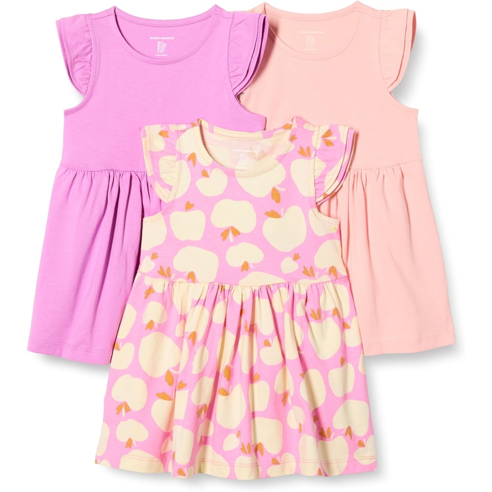 image:imageAmazon Essentials Girls and Toddlers Ruffle Flutter Sleeve Jersey TunicMauvePinkApples