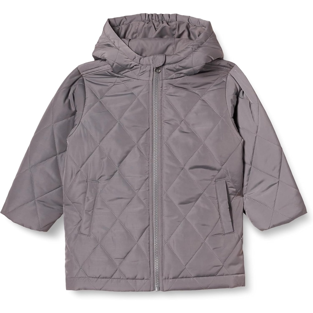 image:imageAmazon Essentials Unisex Kids and Toddlers Long Quilted JacketGrey