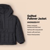 Amazon Essentials Boys and Toddlers’ Quilted Pullover Jacket(Black)