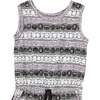 Amazon Essentials Disney | Marvel | Star Wars | Frozen | Princess Girls and Toddlers’ Knit Sleeveless Rompers, Pack of 2(Grey White Doodles)