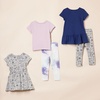 Amazon Essentials Disney | Marvel | Star Wars | Frozen | Princess Girls and Toddlers’ Mix-and-Match Cotton Set, Pack of 5(5-piece Frozen Doodles)