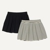 Amazon Essentials Girls’ Cotton Stretch Jersey Patch Pocket Skort with Pockets(Black/French Stripes)