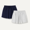 Amazon Essentials Girls’ Cotton Stretch Jersey Patch Pocket Skort with Pockets(Light Grey Heather/Navy)