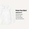 Amazon Essentials Girls’ Long Sleeve Poplin Peter Pan Shirt(Bright White)