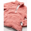 Amazon Essentials Girls’ Long Sleeve Sherpa Fleece Quarter-Zip Pullover Jacket, Insulated(Mauve)
