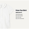 Amazon Essentials Girls’ Short Sleeve Peter Pan Collar Shirt(Bright White)