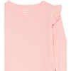 Amazon Essentials Girls’ Wide-Rib Ruffle Top and Flare Pants Outfit Set, Pack of 2(Blush)