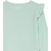Amazon Essentials Girls’ Wide-Rib Ruffle Top and Flare Pants Outfit Set, Pack of 2(Mint Green)