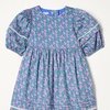Amazon Essentials Girls and Toddlers’ 100% Cotton Puff-Sleeve Fit & Flare Dress(Blue Posey Floral)