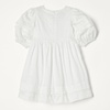 Amazon Essentials Girls and Toddlers’ 100% Cotton Puff-Sleeve Fit & Flare Dress(White)